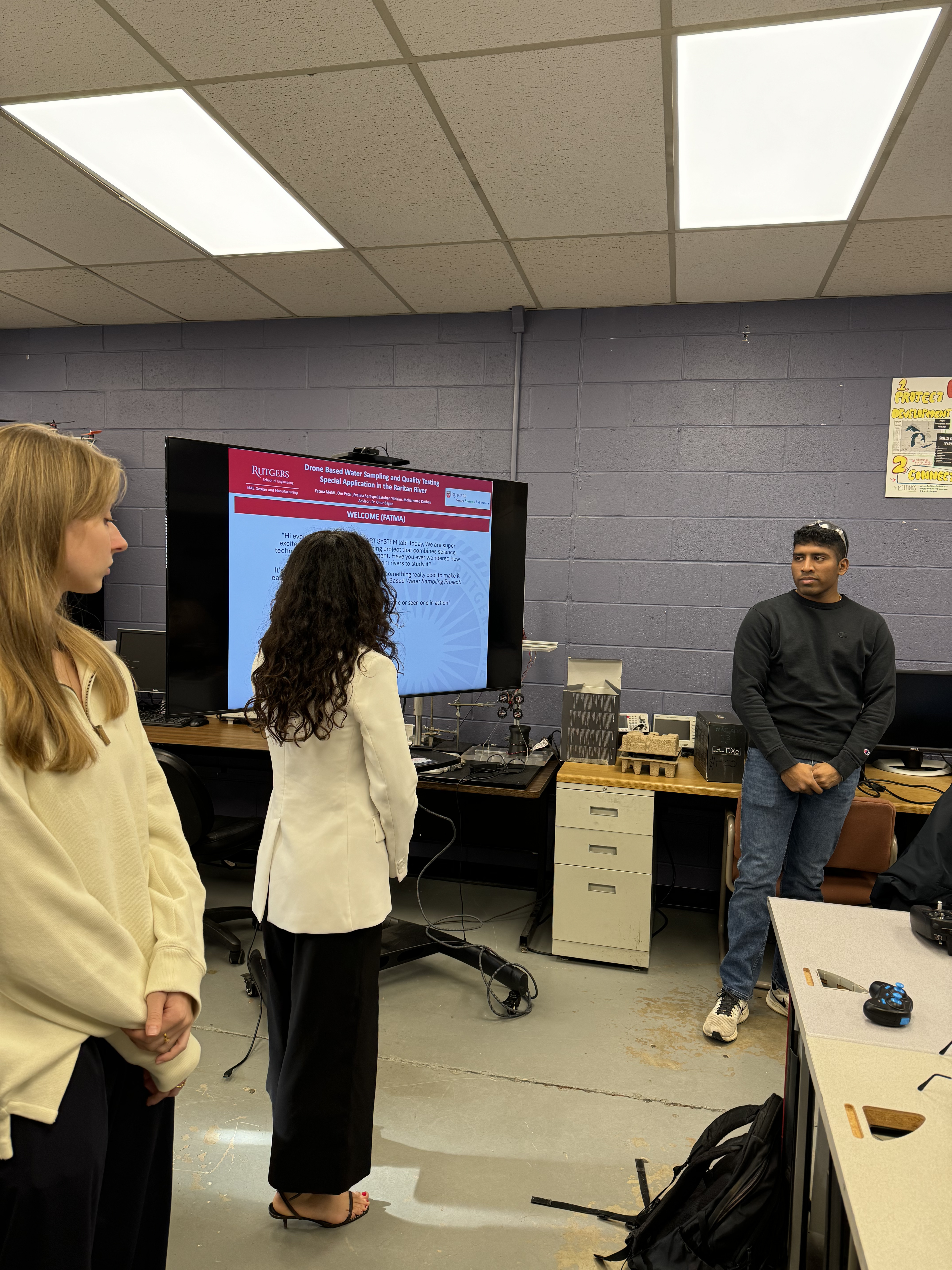 Fatos presenting drone project to Girl Scouts